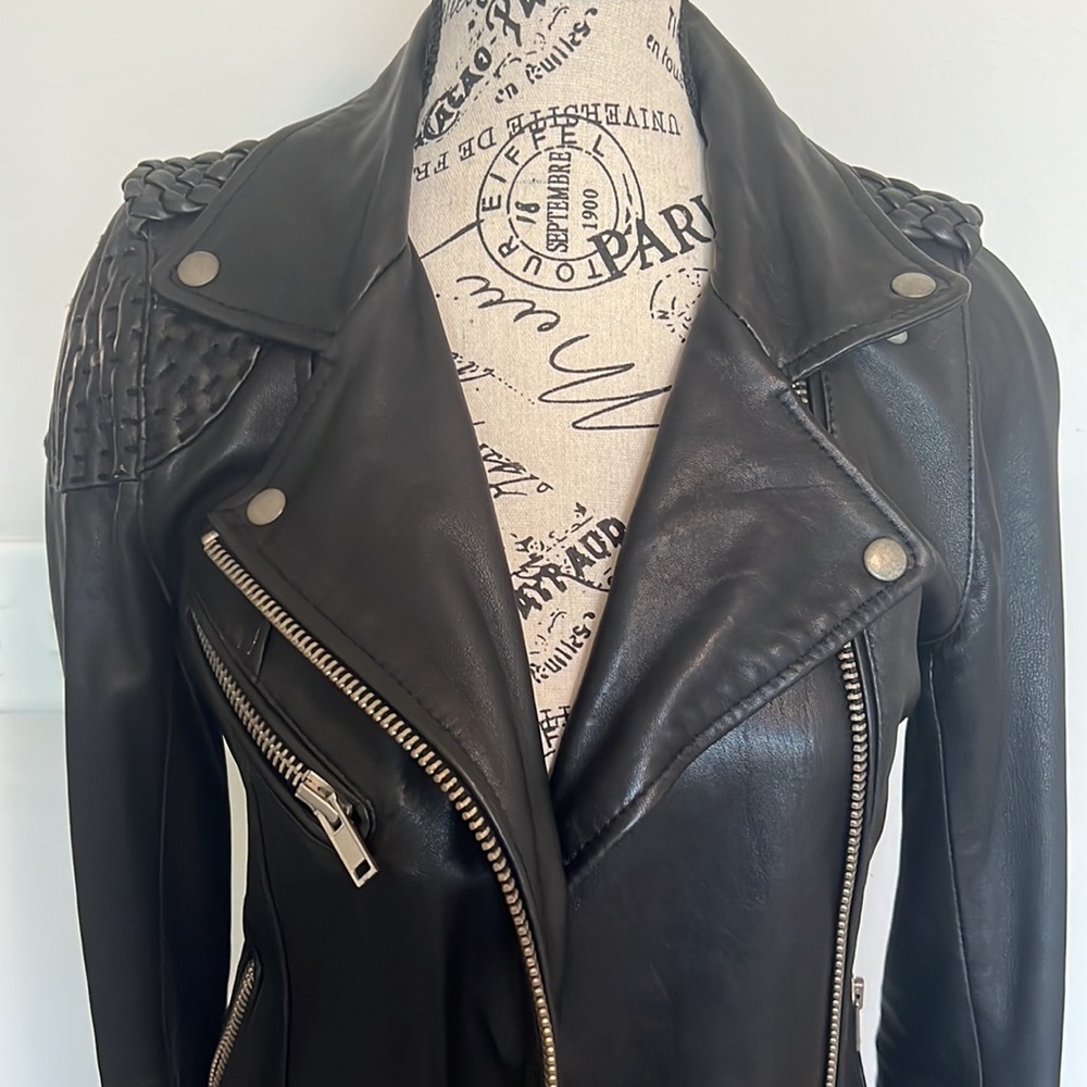 Maje black leather jacket